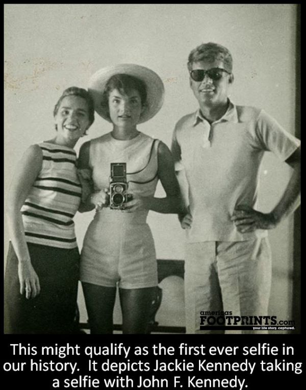 Jackie Kennedy and JFK selfie