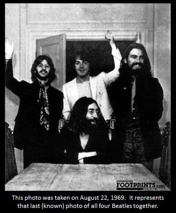 Last photo of all four Beatles together