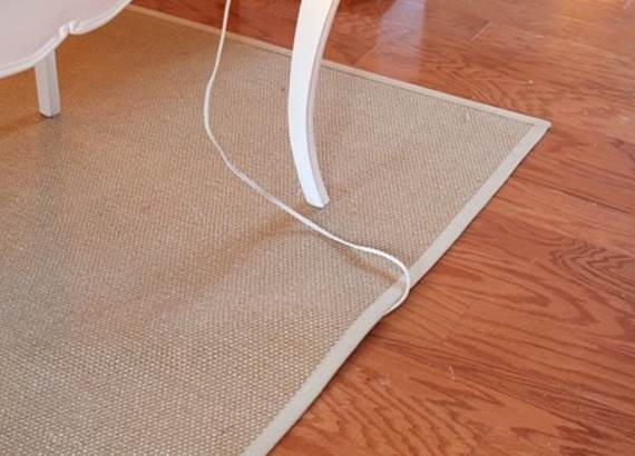 wires under an area rug