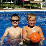 Ryan and John in the pool